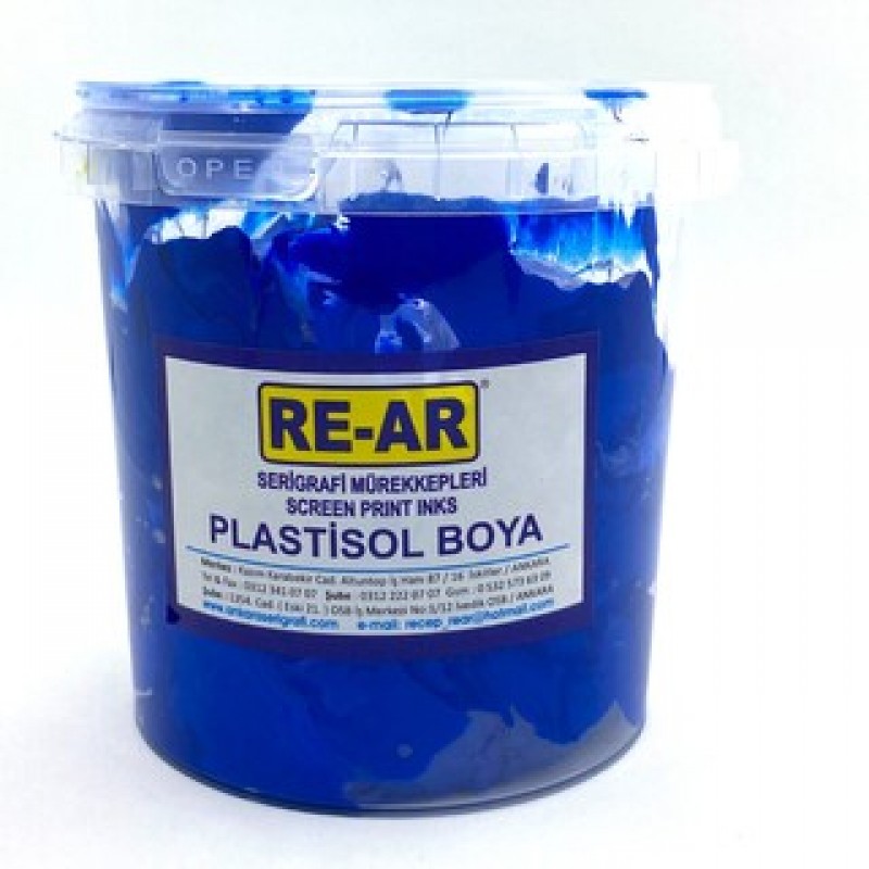 Plastisol Mavi Tekstil ve Transfer Empirme Baskı Boyası 1kg