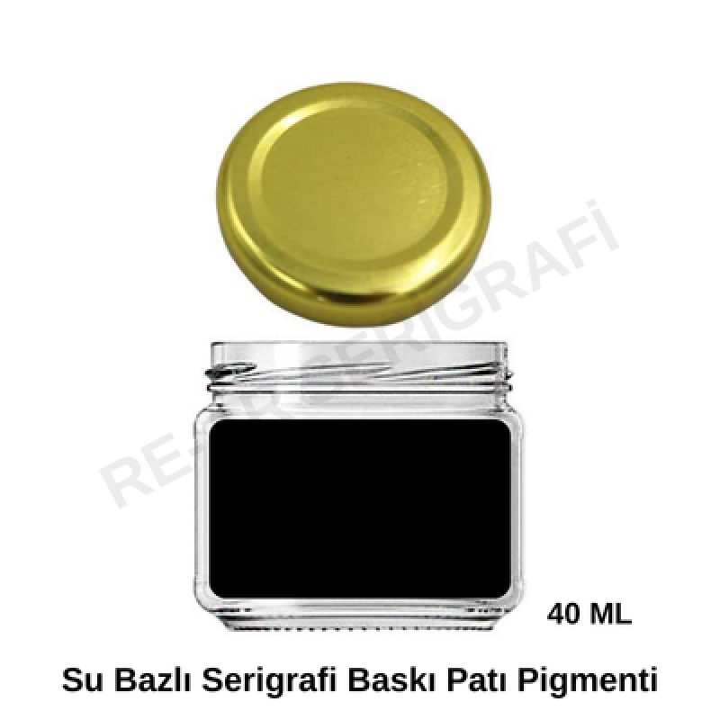Siyah Su Bazlı Serigrafi Baskı Patı Pigmenti 40ml
